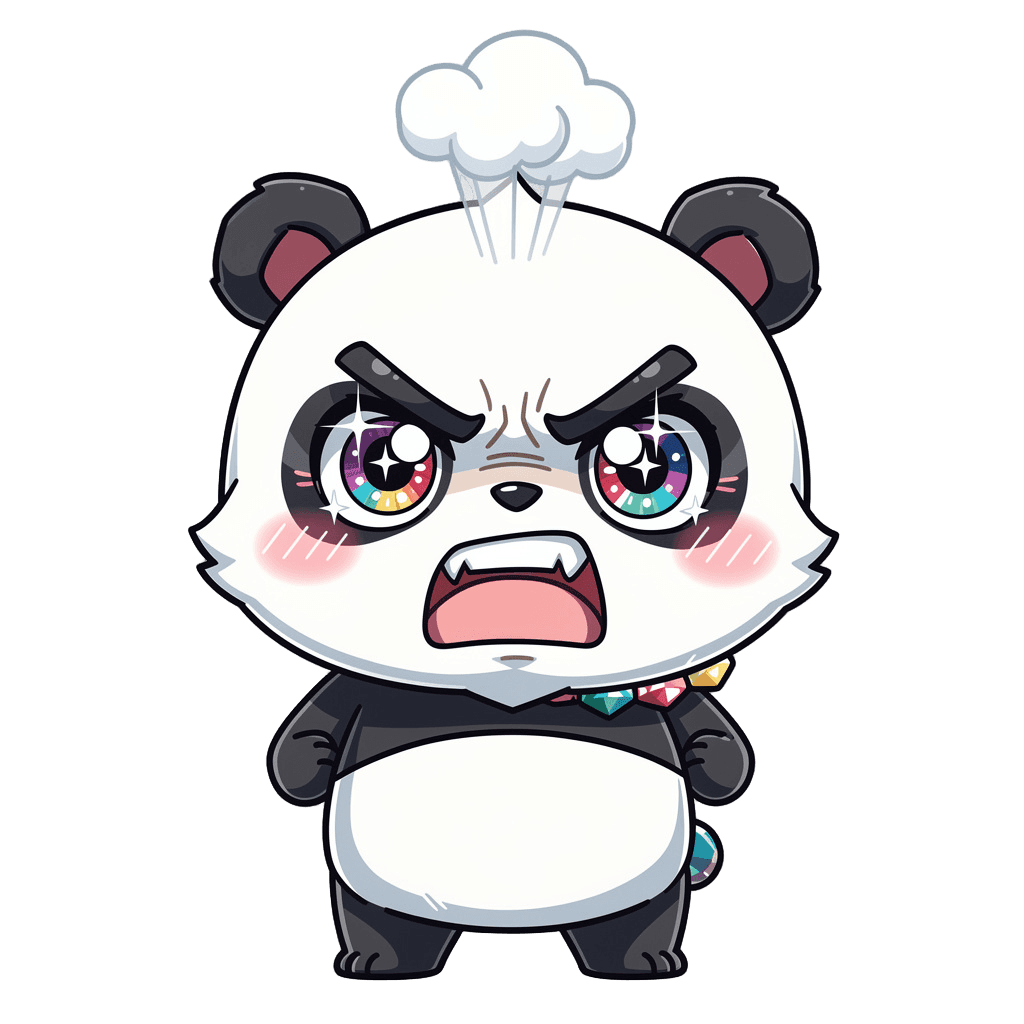 Panda — angry Panda Twitch emote — angry, Anime style