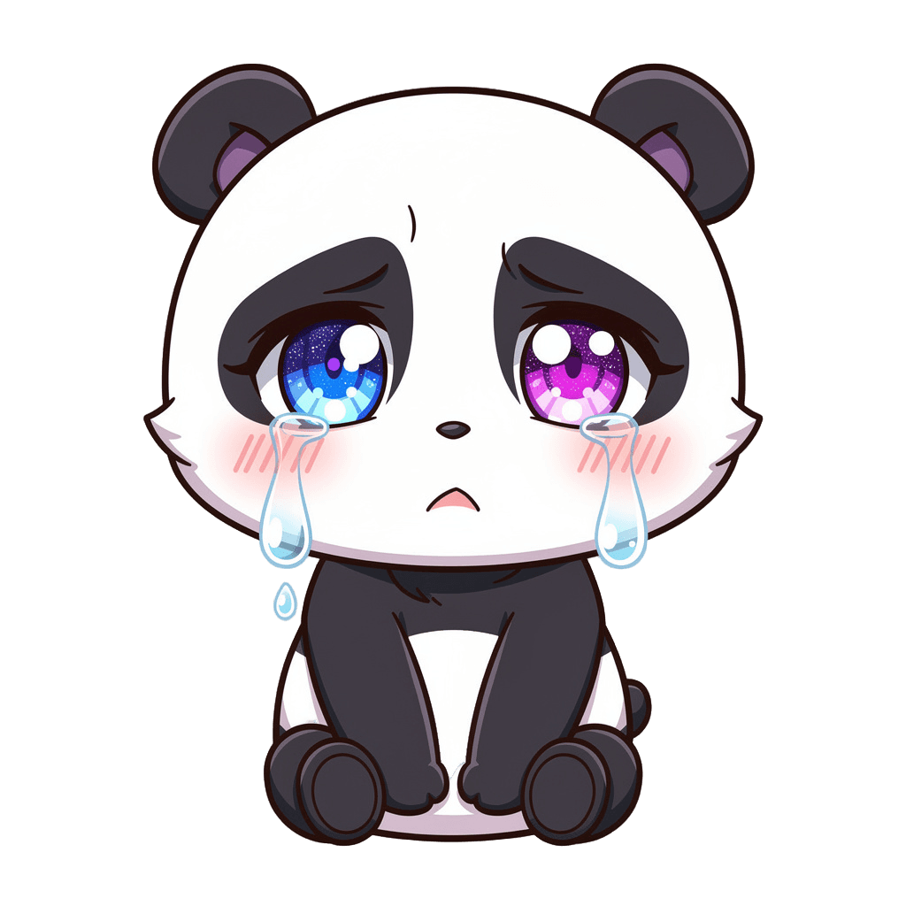 Panda — sad Panda Twitch emote — sad, Anime style