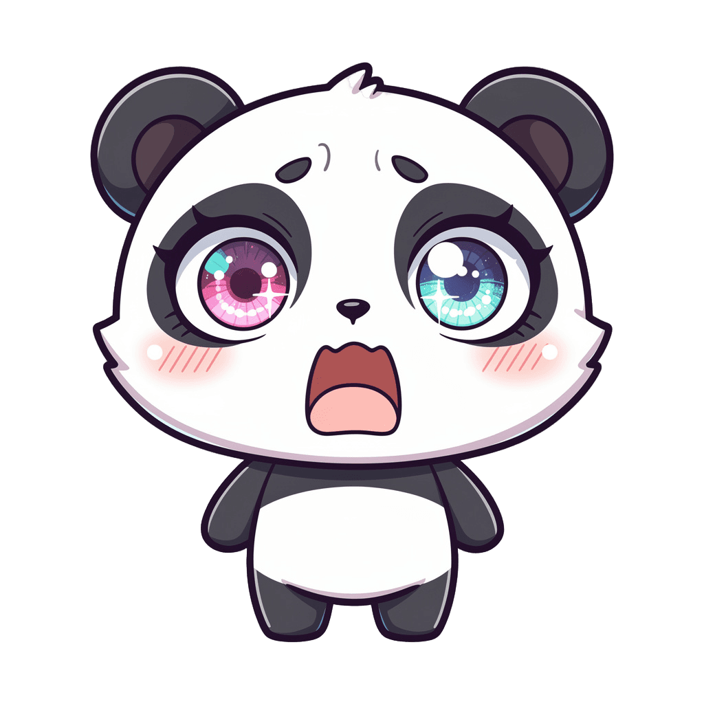 Panda — surprised Panda Twitch emote — surprised, Anime style