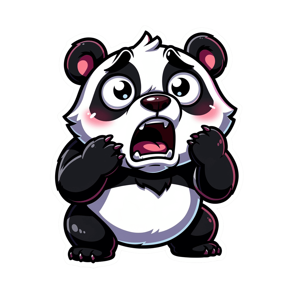 Panda — surprised Panda Twitch emote — surprised, Cartoon style