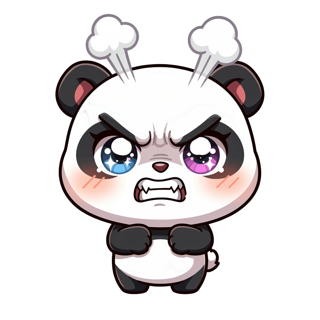 Panda — angry Panda Twitch emote — angry, Chibi style