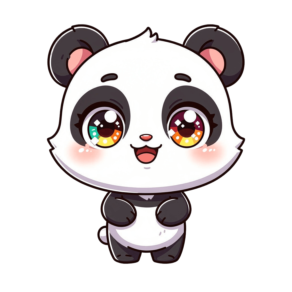 Panda — happy Panda Twitch emote — happy, Chibi style