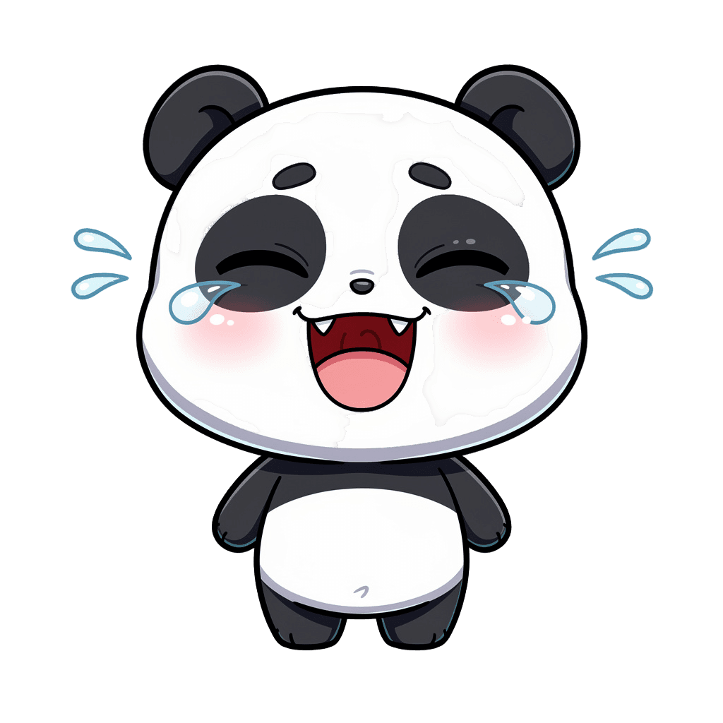 Panda — laughing Panda Twitch emote — laughing, Chibi style