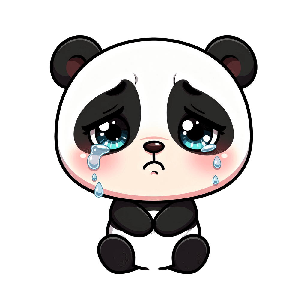 Panda — sad Panda Twitch emote — sad, Chibi style