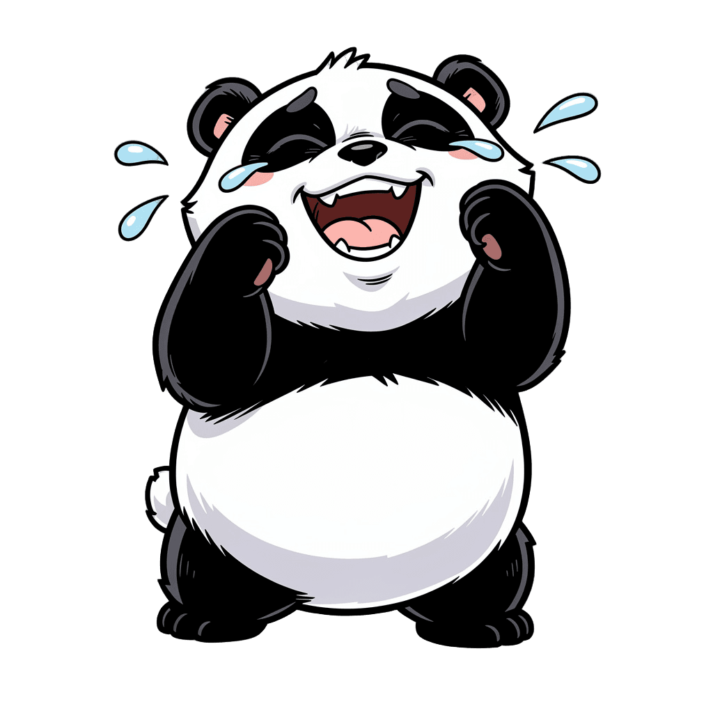 Panda — laughing Panda Twitch emote — laughing, Comic style