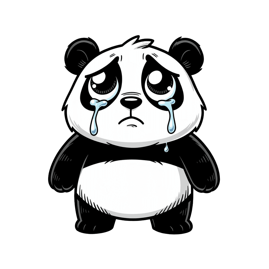 Panda — sad Panda Twitch emote — sad, Comic style