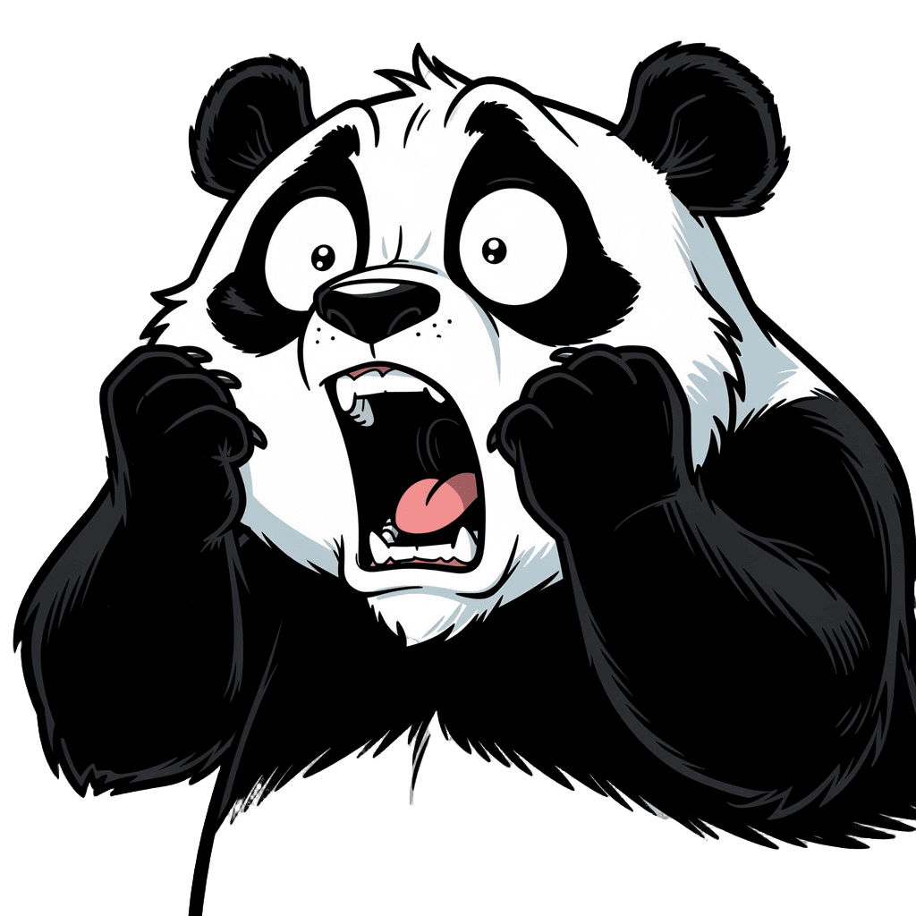 Panda — surprised Panda Twitch emote — surprised, Comic style