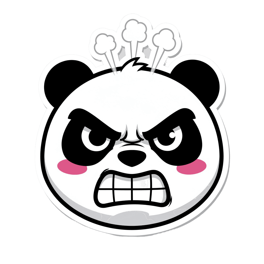 Panda — angry Panda Twitch emote — angry, Sticker style
