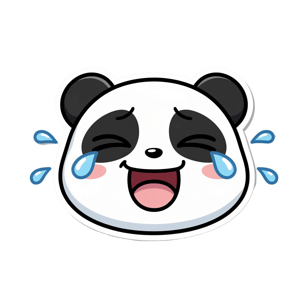 Panda — laughing Panda Twitch emote — laughing, Sticker style