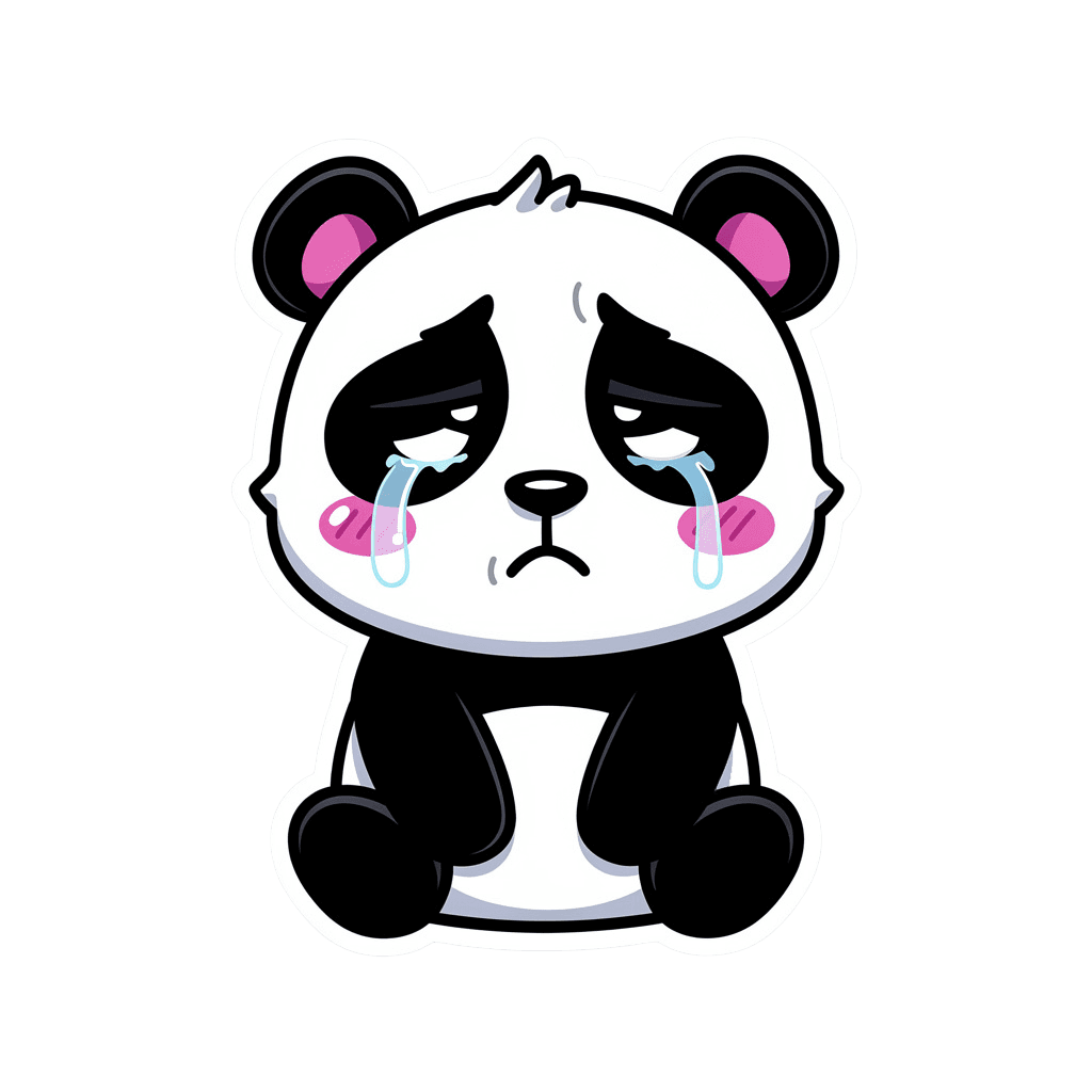 Panda — sad Panda Twitch emote — sad, Sticker style