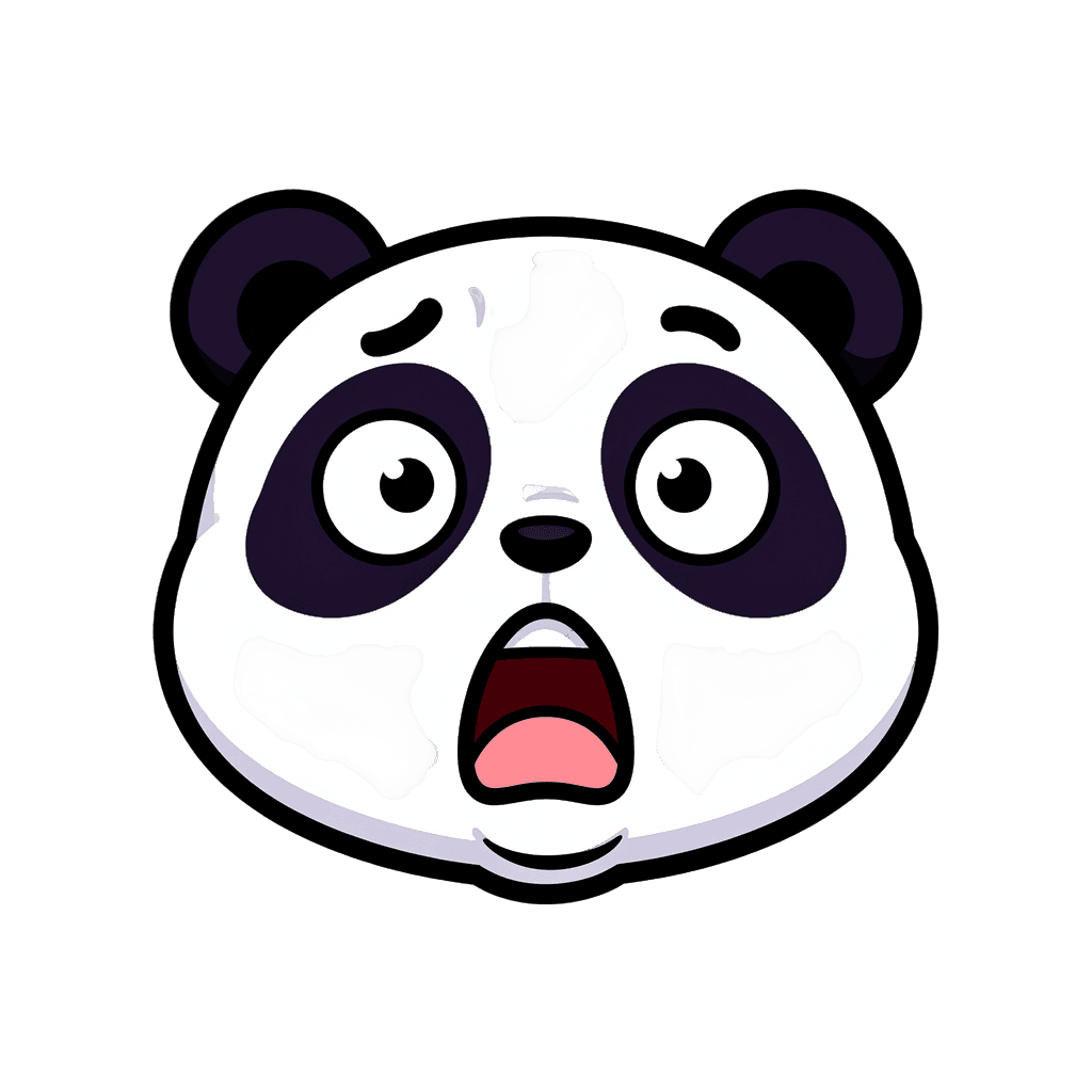Panda — surprised Panda Twitch emote — surprised, Sticker style