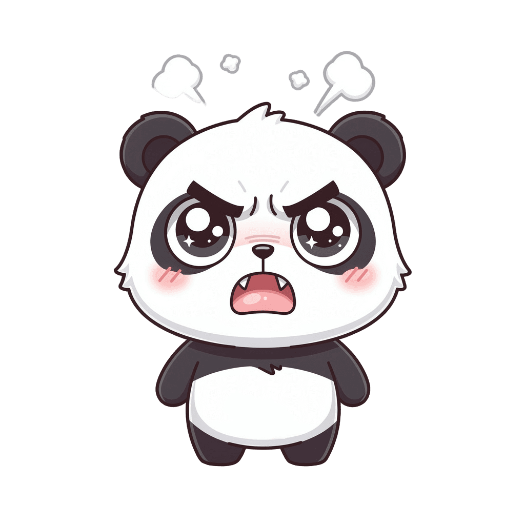 Panda — angry Panda Twitch emote — angry, Kawaii style