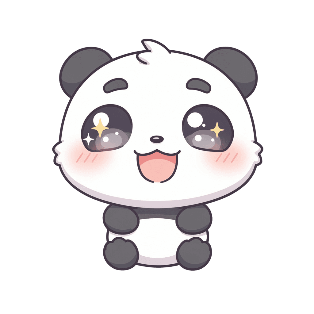 Panda — happy Panda Twitch emote — happy, Kawaii style
