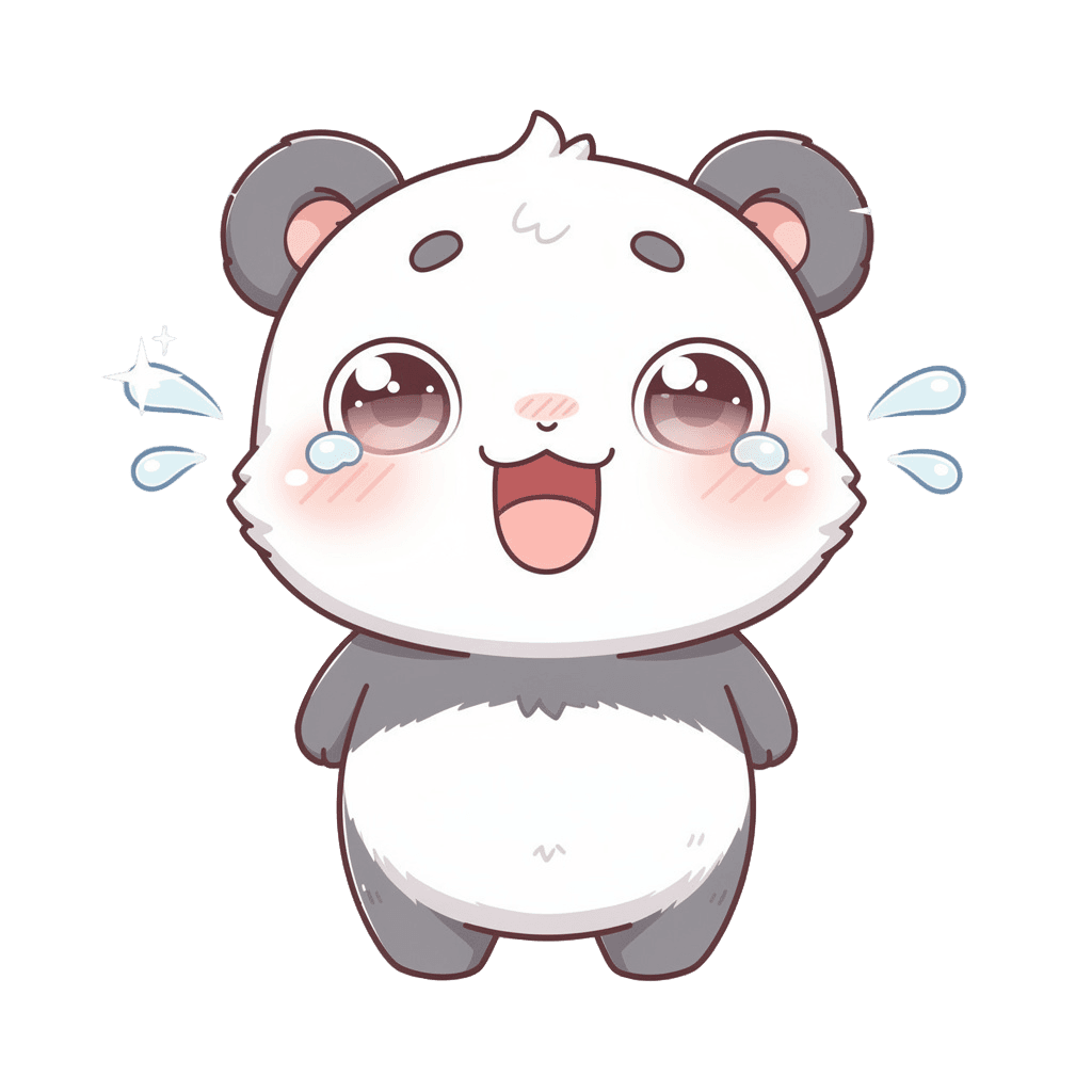 Panda — laughing Panda Twitch emote — laughing, Kawaii style