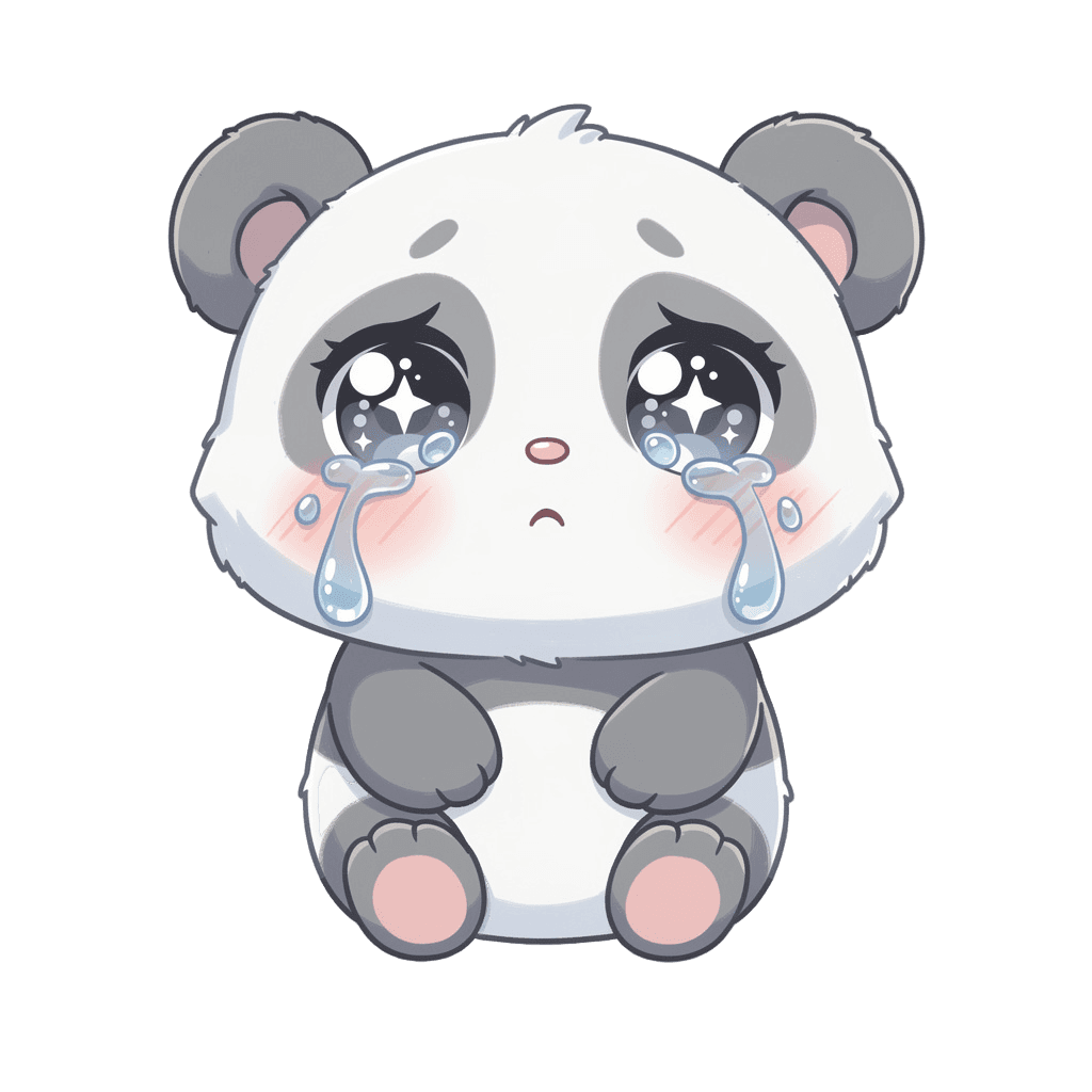 Panda — sad Panda Twitch emote — sad, Kawaii style