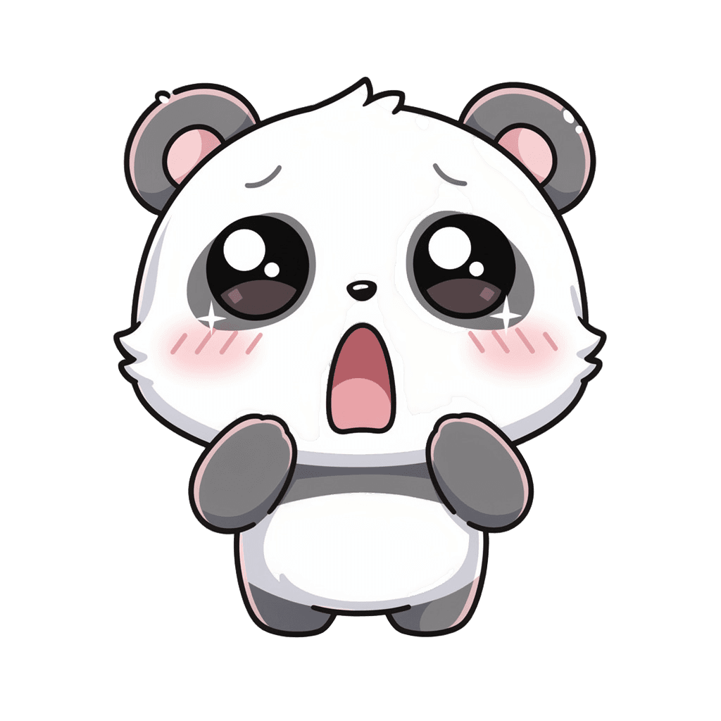 Panda — surprised Panda Twitch emote — surprised, Kawaii style