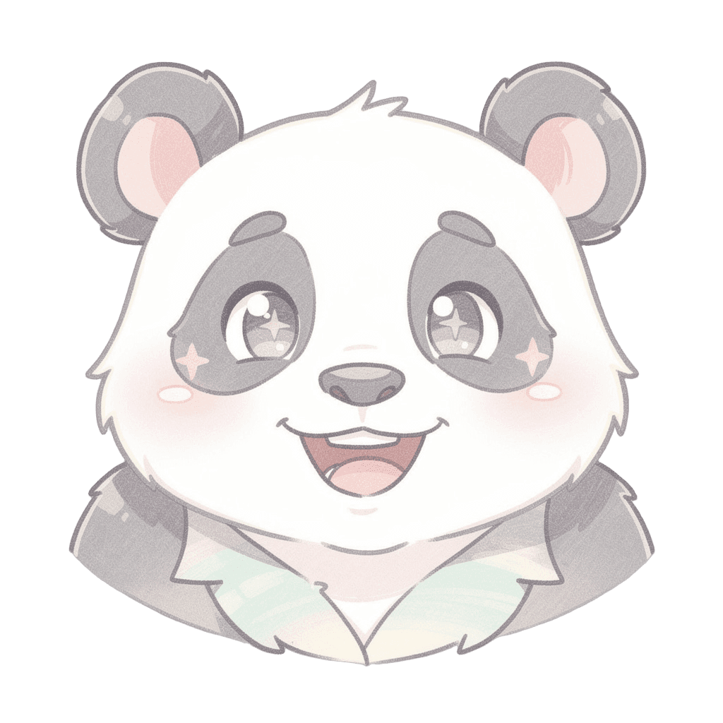 Panda — happy Panda Twitch emote — happy, Pastel style