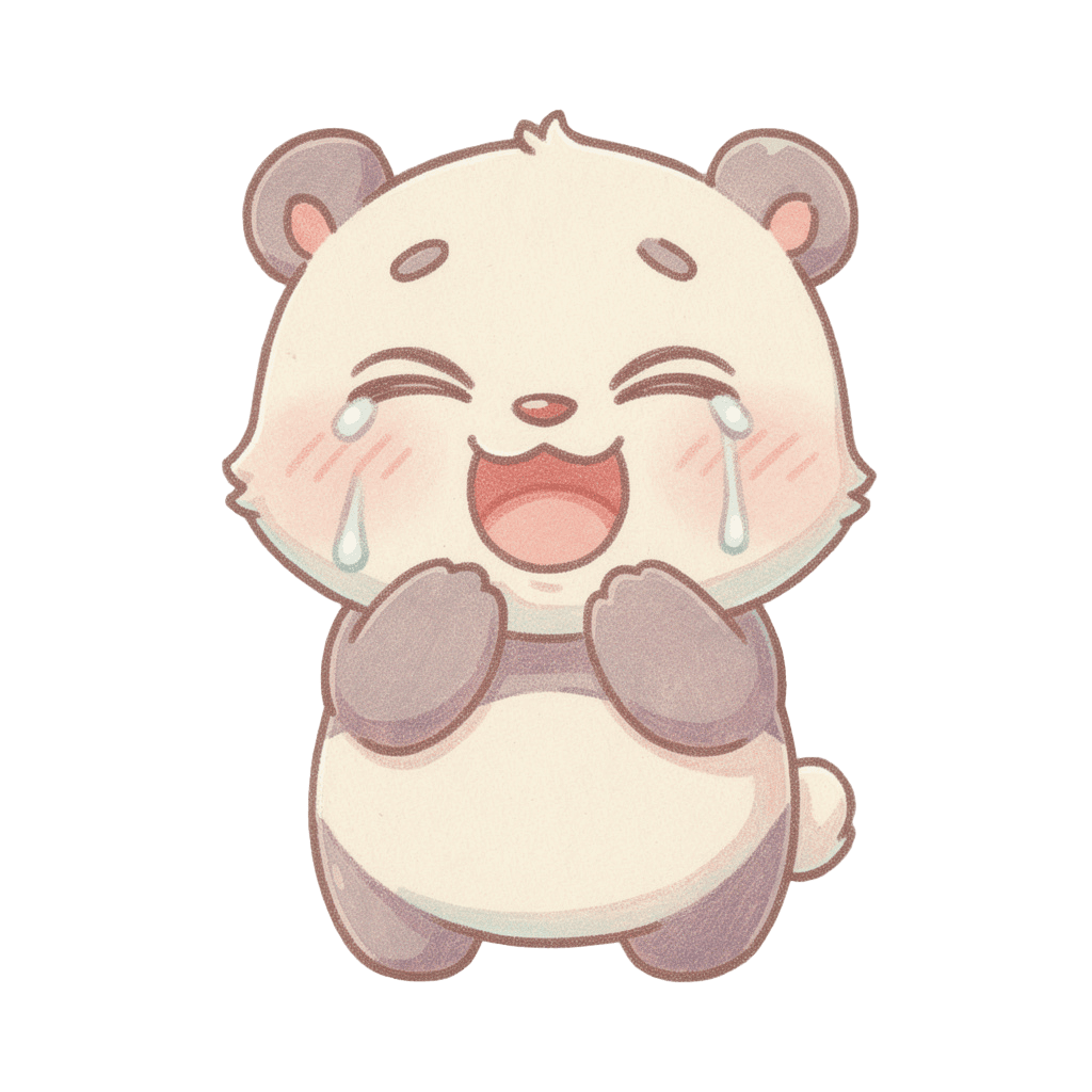Panda — laughing Panda Twitch emote — laughing, Pastel style