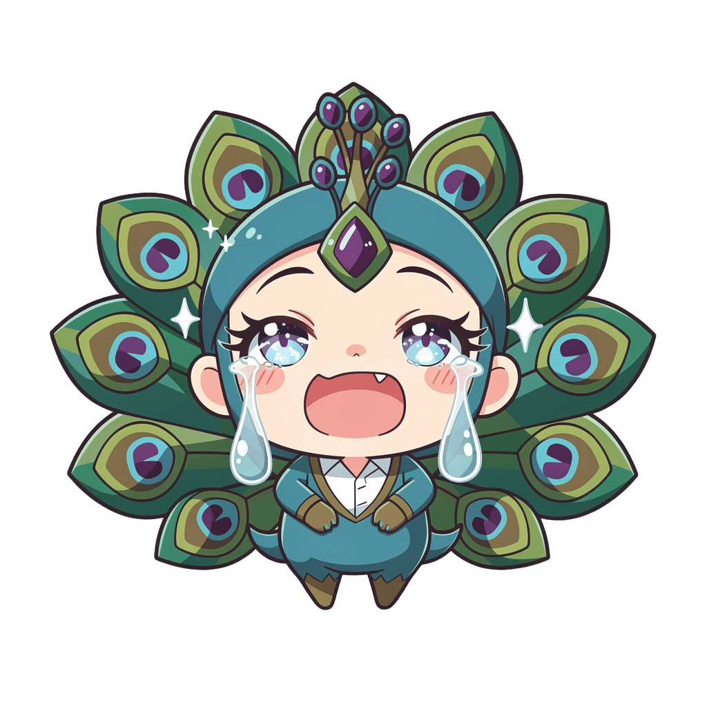Peacock — laughing Peacock Twitch emote — laughing, Anime style