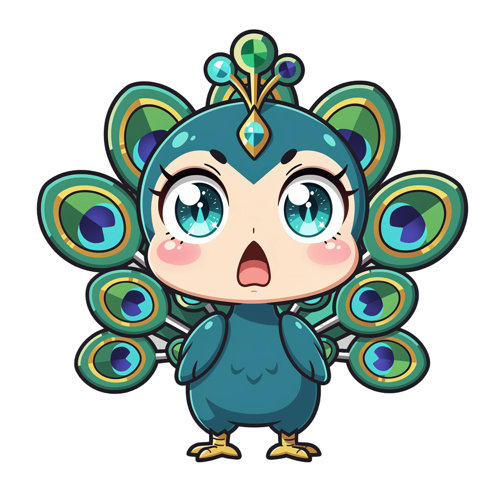 Peacock — surprised Peacock Twitch emote — surprised, Anime style
