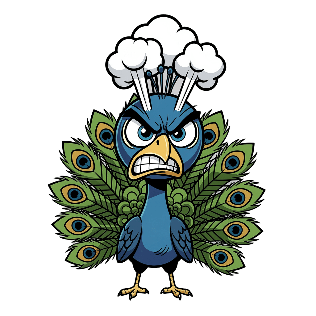 Peacock — angry Peacock Twitch emote — angry, Comic style