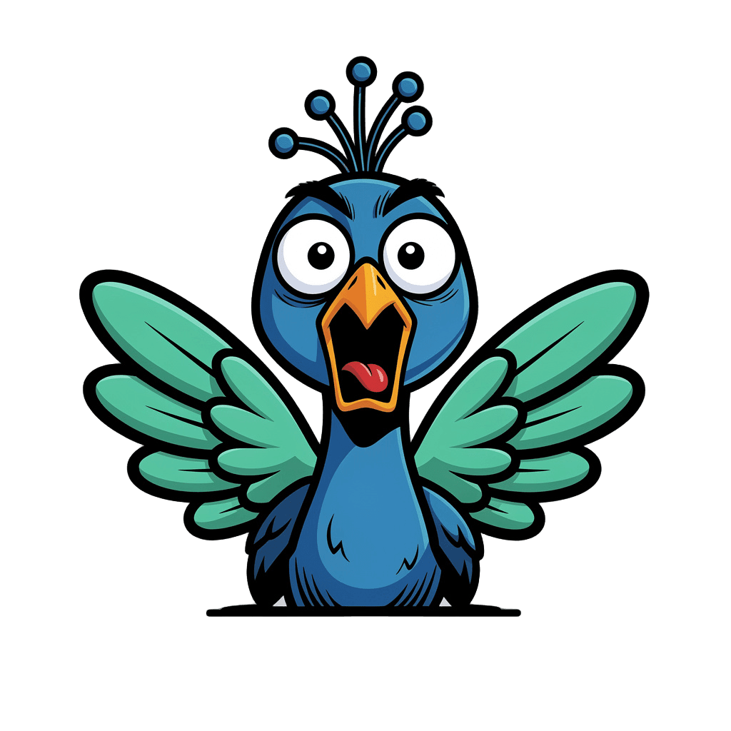 Peacock — surprised Peacock Twitch emote — surprised, Comic style