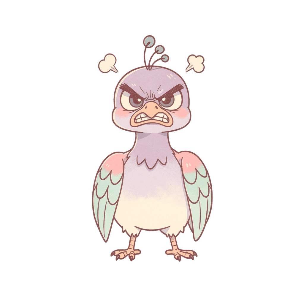 Peacock — angry Peacock Twitch emote — angry, Pastel style
