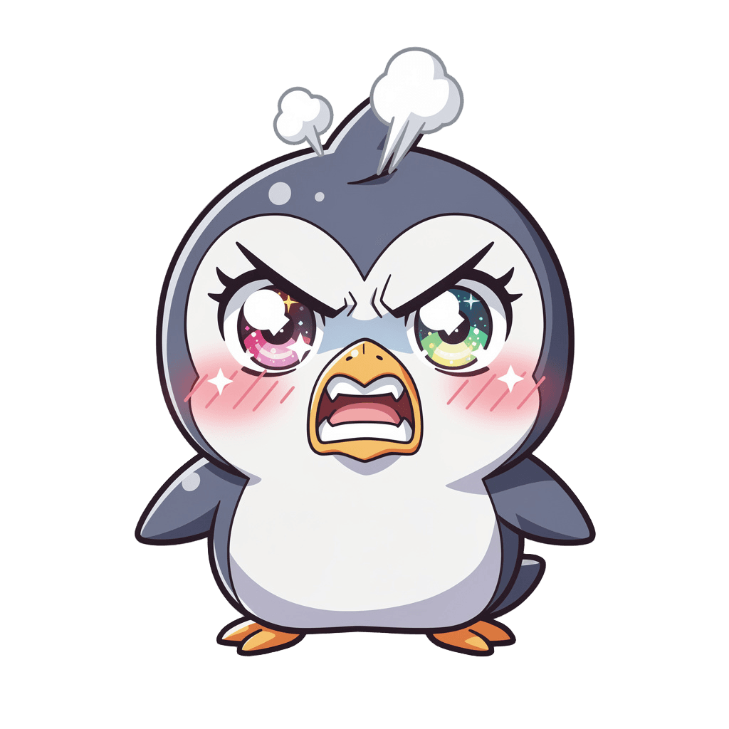 Penguin — angry Penguin Twitch emote — angry, Anime style
