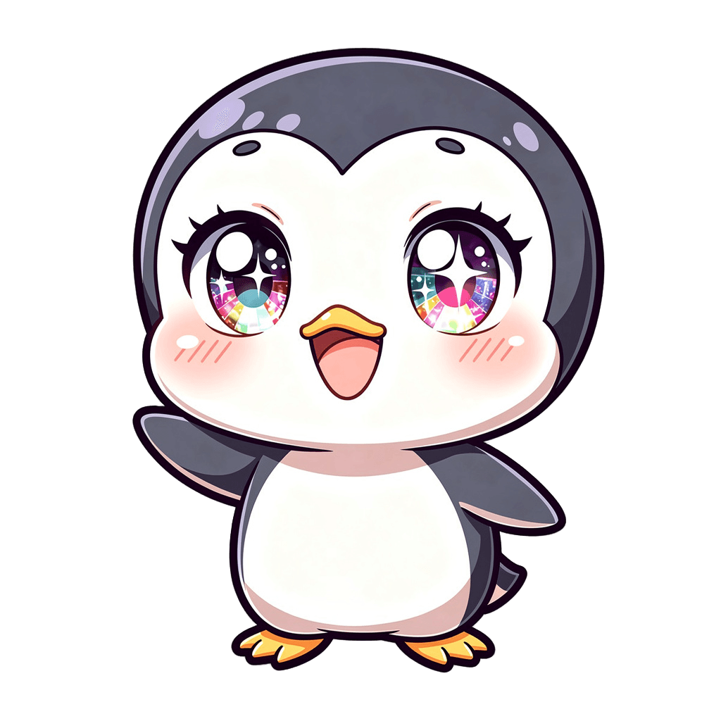 Penguin — happy Penguin Twitch emote — happy, Anime style
