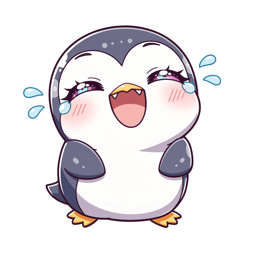 Penguin — laughing Penguin Twitch emote — laughing, Anime style