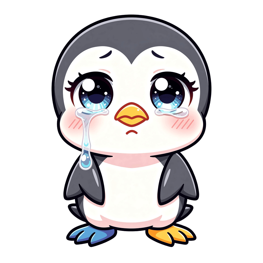 Penguin — sad Penguin Twitch emote — sad, Anime style