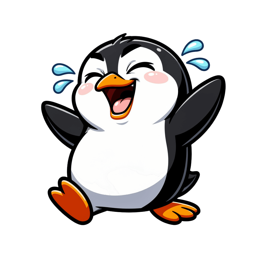 Penguin — laughing Penguin Twitch emote — laughing, Cartoon style