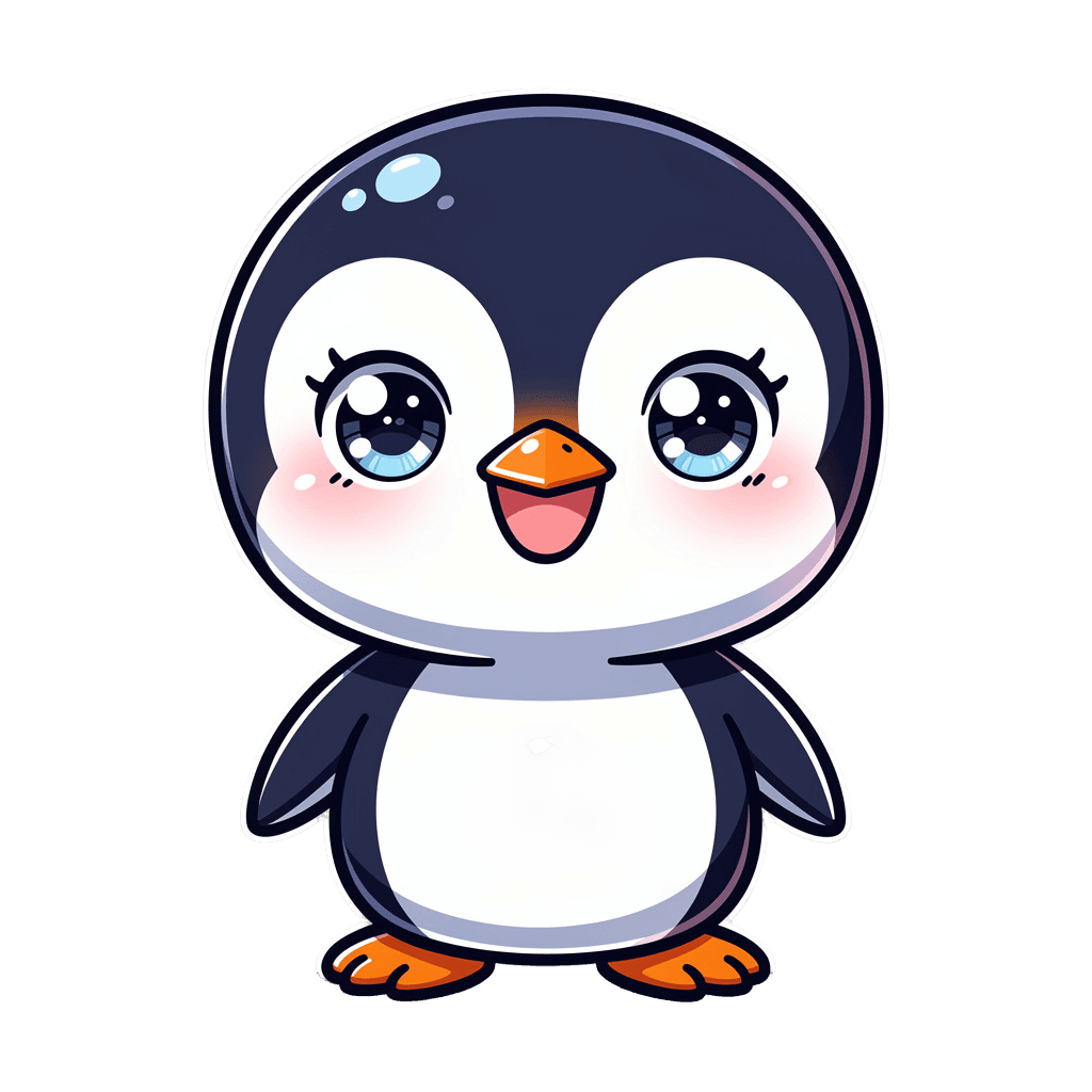 Penguin — happy Penguin Twitch emote — happy, Chibi style
