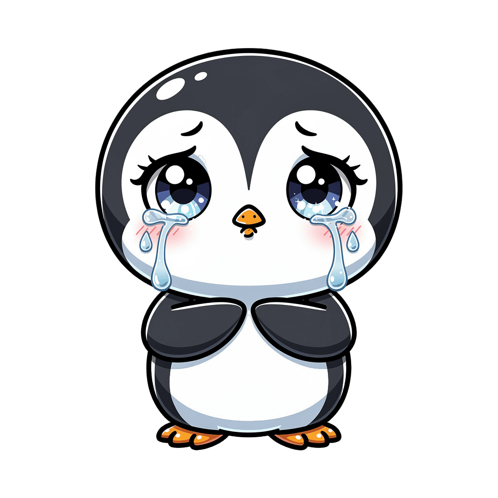 Penguin — sad Penguin Twitch emote — sad, Chibi style
