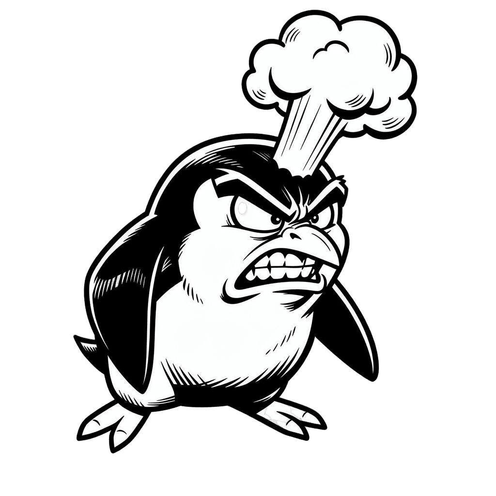 Penguin — angry Penguin Twitch emote — angry, Comic style