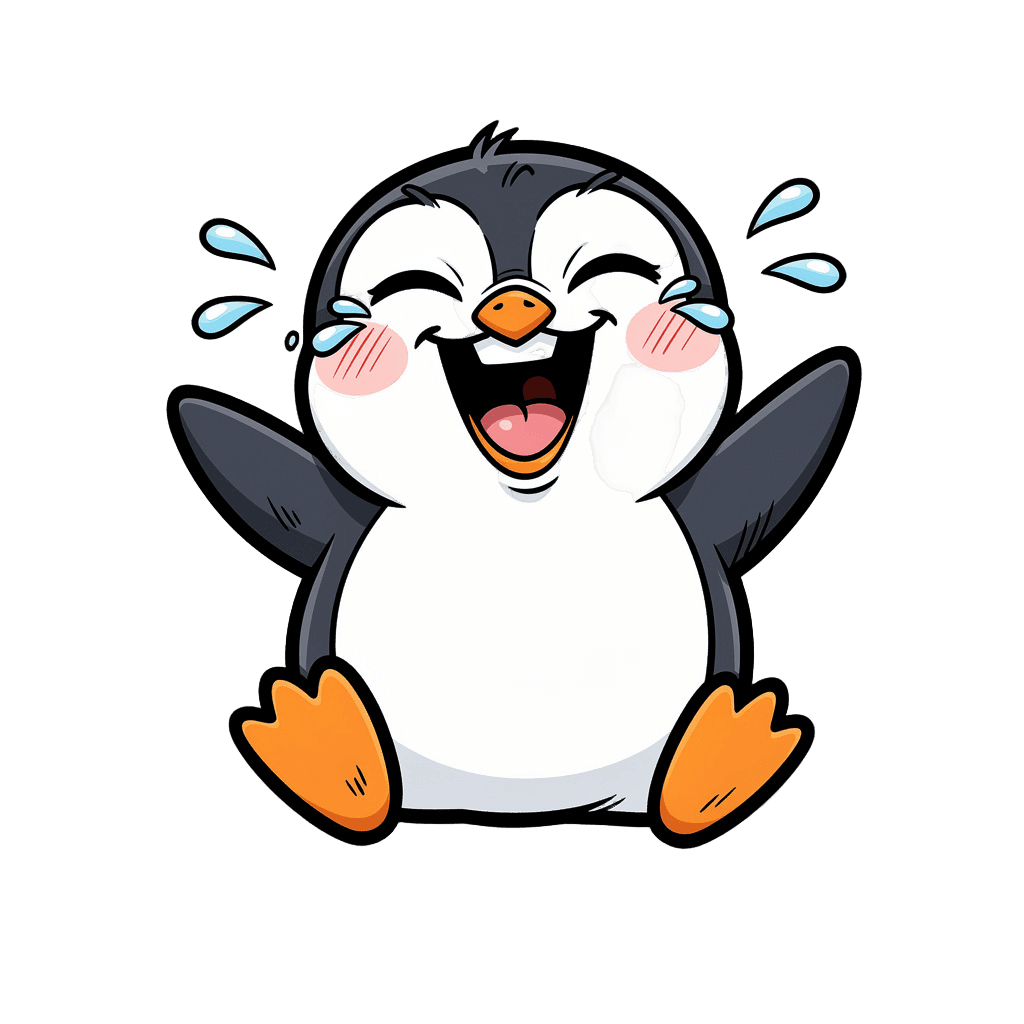Penguin — laughing Penguin Twitch emote — laughing, Comic style