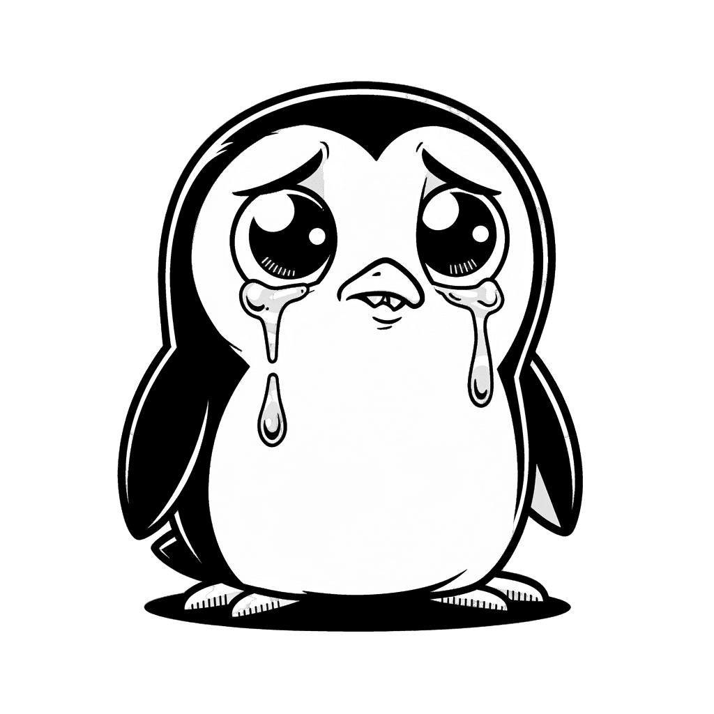 Penguin — sad Penguin Twitch emote — sad, Comic style