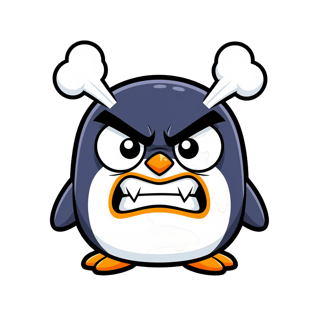 Penguin — angry Penguin Twitch emote — angry, Sticker style