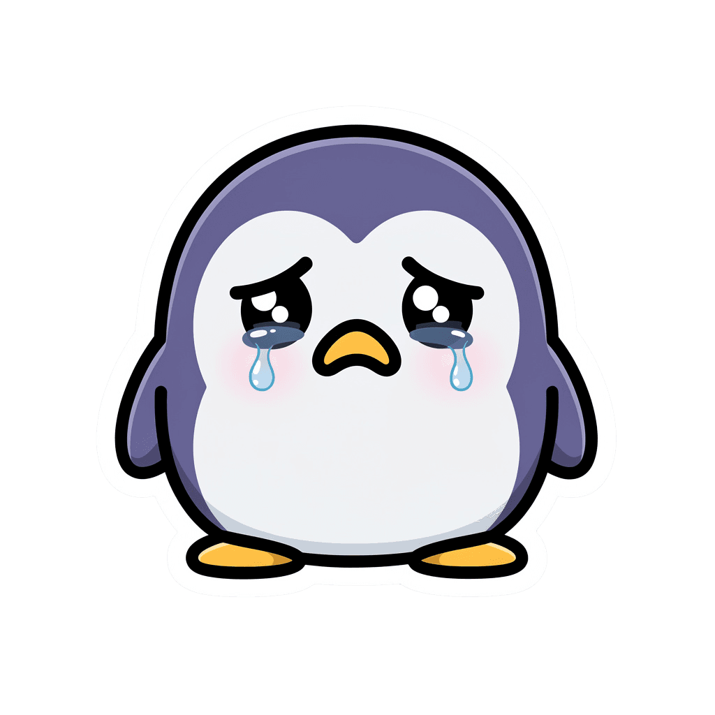 Penguin — sad Penguin Twitch emote — sad, Sticker style