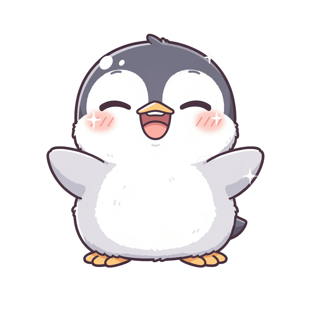 Penguin — laughing Penguin Twitch emote — laughing, Kawaii style