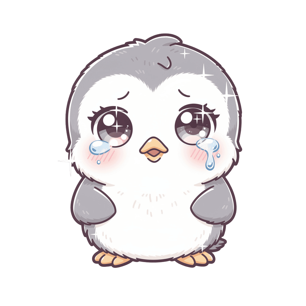 Penguin — sad Penguin Twitch emote — sad, Kawaii style