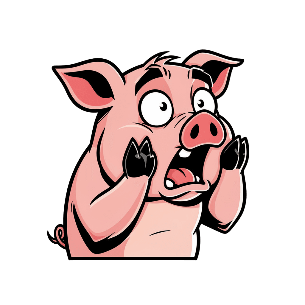 Pig — surprised Pig Twitch emote — surprised, Comic style