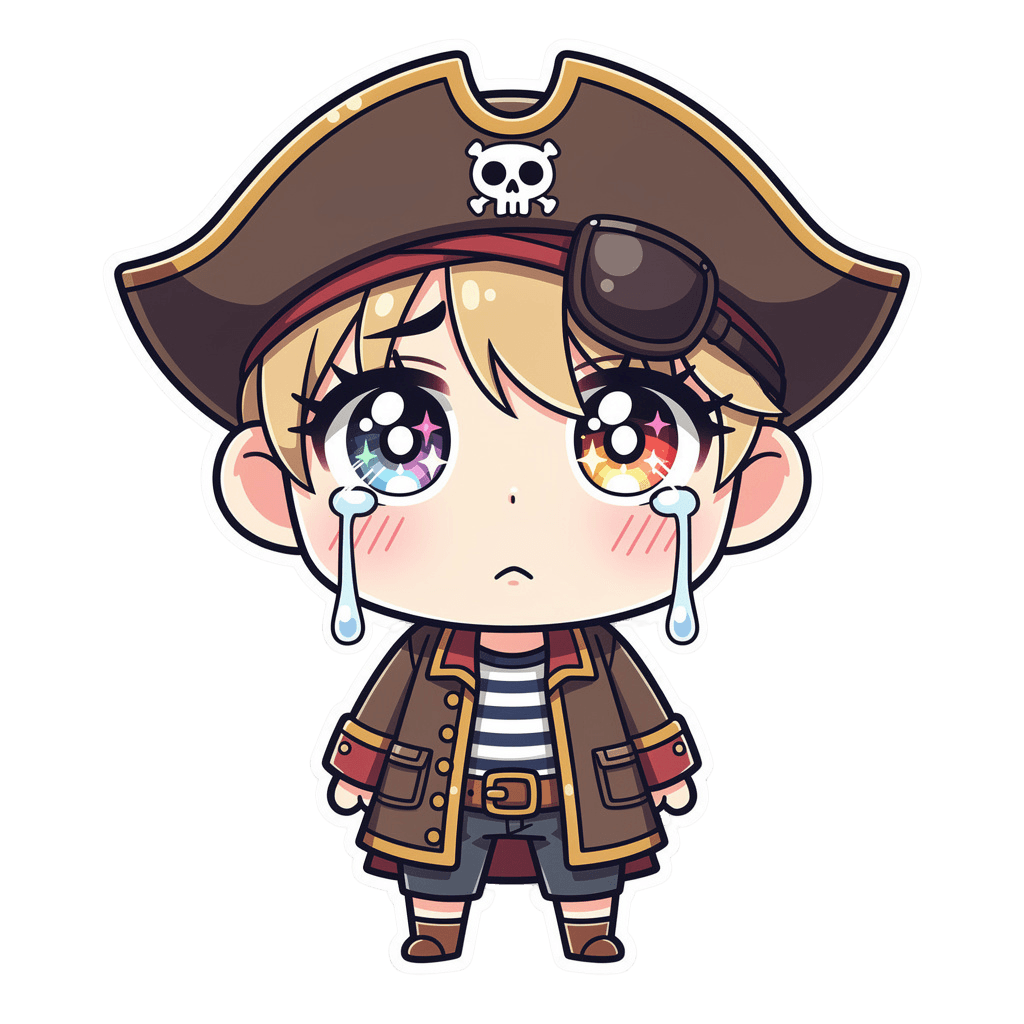 Pirate — sad Pirate Twitch emote — sad, Anime style