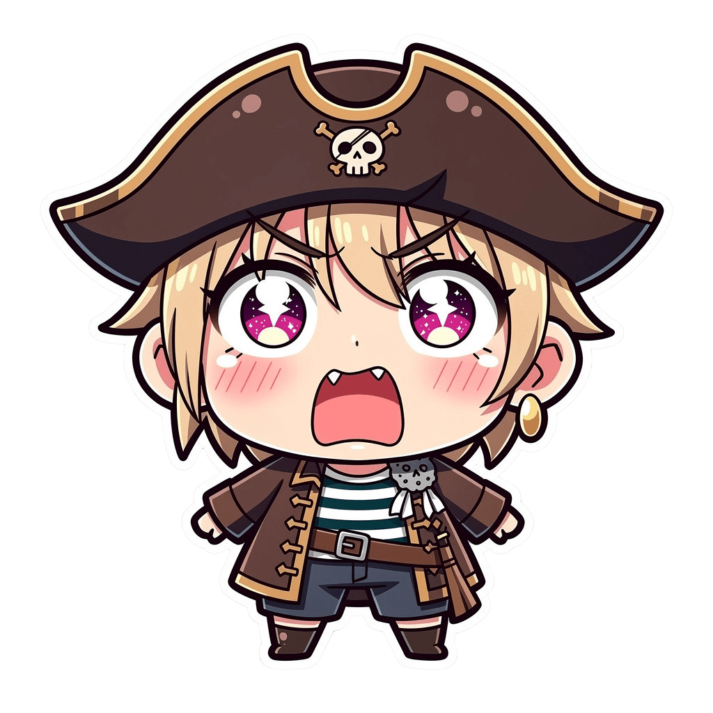 Pirate — surprised Pirate Twitch emote — surprised, Anime style