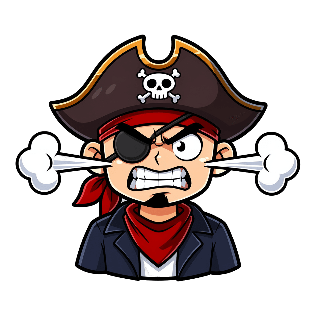 Pirate — angry Pirate Twitch emote — angry, Cartoon style