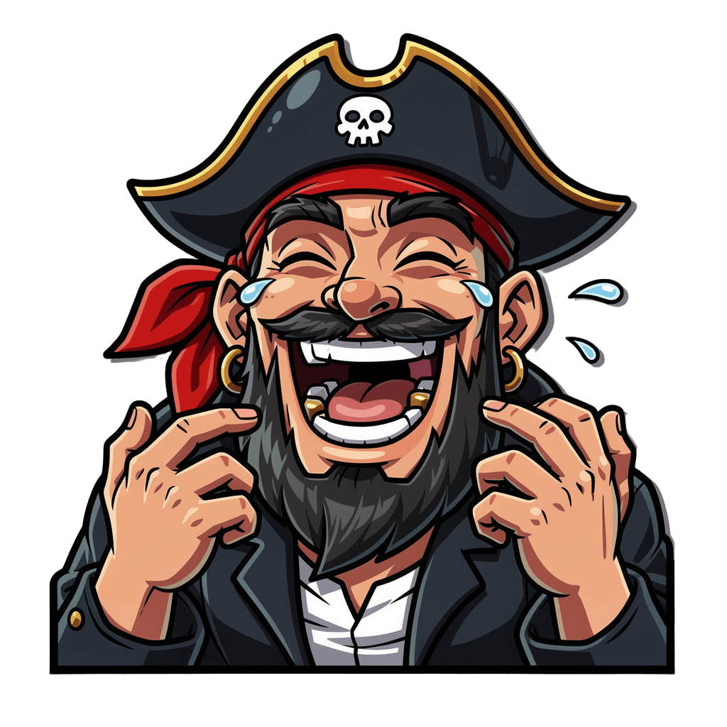 Pirate — laughing Pirate Twitch emote — laughing, Cartoon style