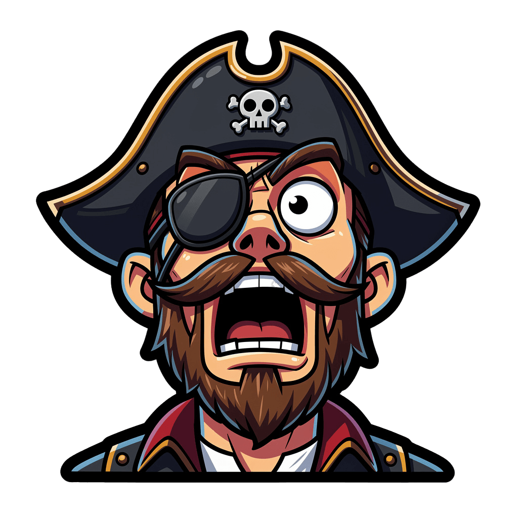 Pirate — surprised Pirate Twitch emote — surprised, Cartoon style