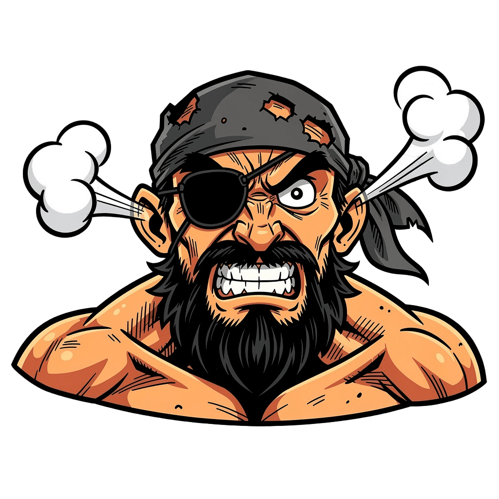Pirate — angry Pirate Twitch emote — angry, Comic style