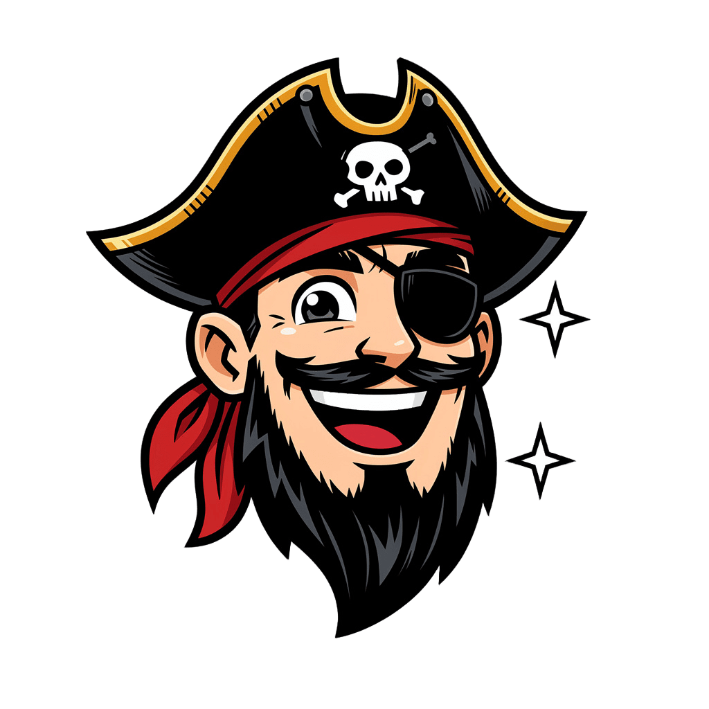 Pirate — happy Pirate Twitch emote — happy, Comic style