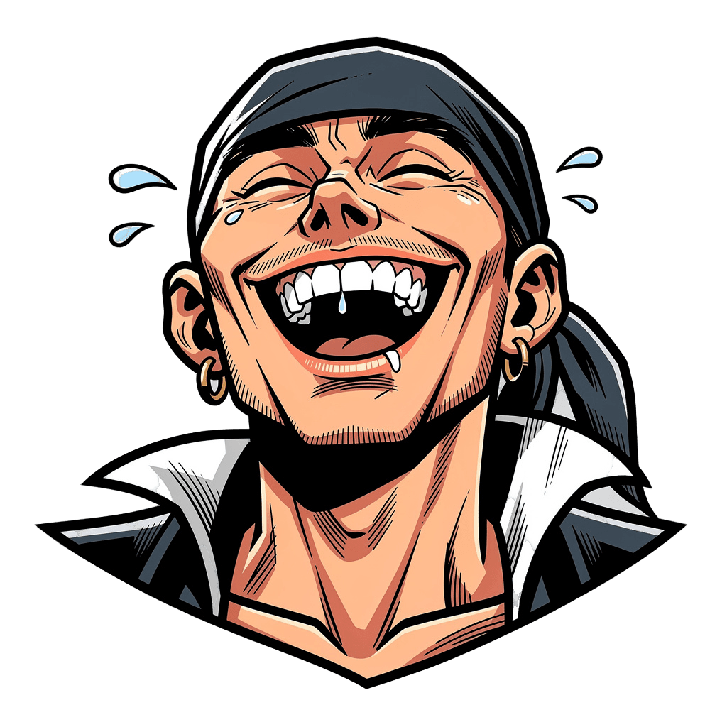 Pirate — laughing Pirate Twitch emote — laughing, Comic style